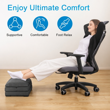 Relieve Desk-Related Leg & Back Pain – Adjustable Ergonomic Foot Rest