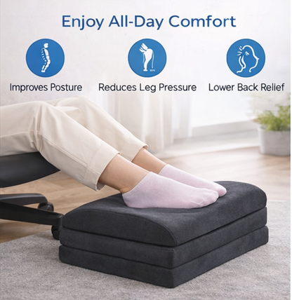 Relieve Desk-Related Leg & Back Pain – Adjustable Ergonomic Foot Rest